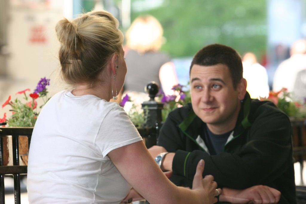 Couple chatting